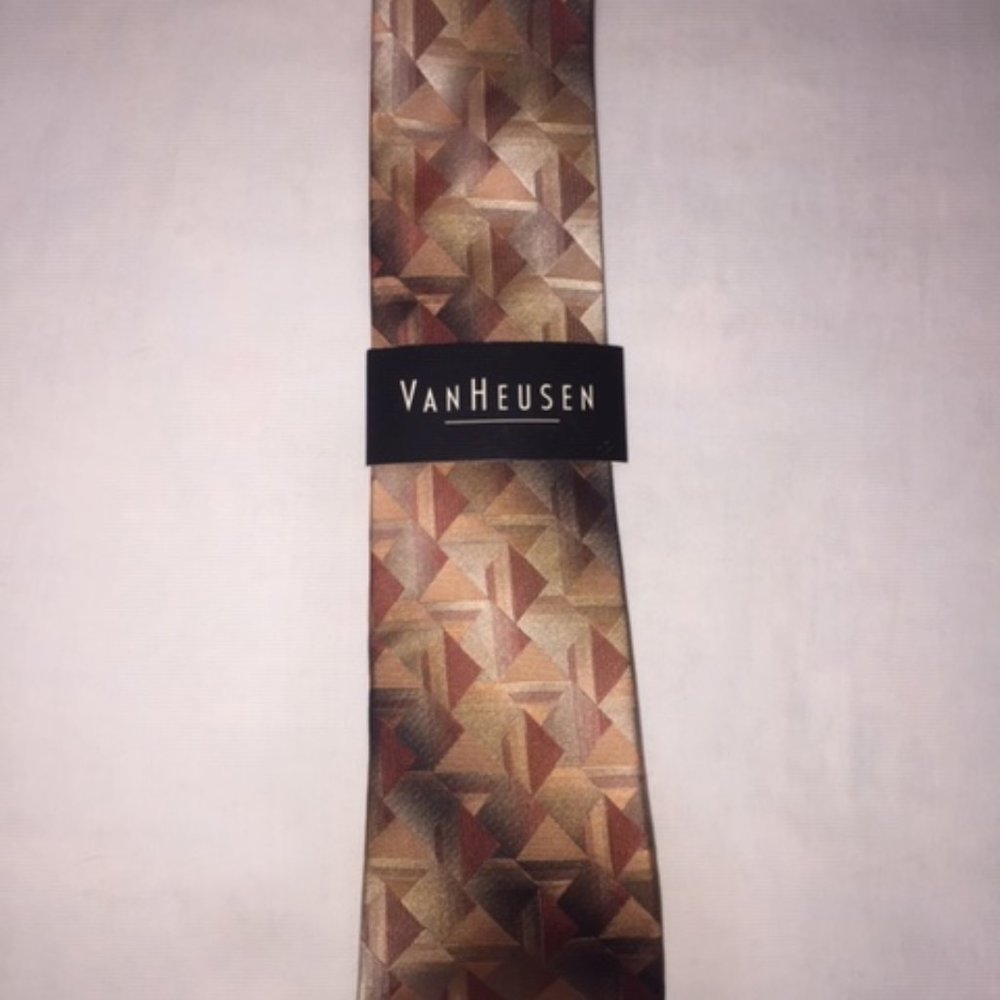 Men's Tie Van Heusen Coral, Gray 100% Silk